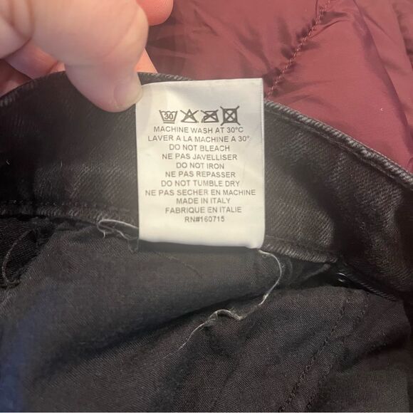 Retrofete Button Fly Distressed Raw Hem Black Denim Jeans Size 31, NWT - Picture 11 of 12